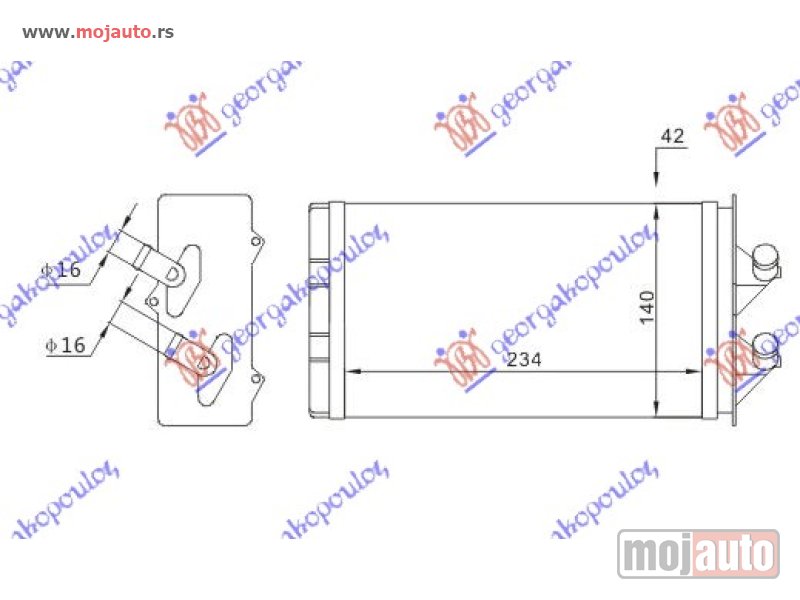 Glavna slika -  GREJAC KABINE (234x140) Fiat cinquecento 93-98 -dostupno - MojAuto