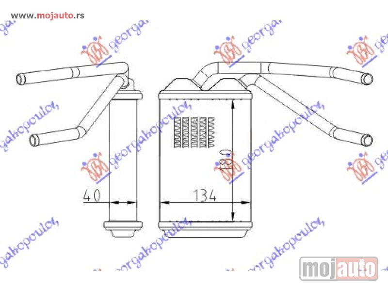 Glavna slika -  GREJAC KABINE (205x140) Daewoo nexia h/b 95- -dostupno - MojAuto