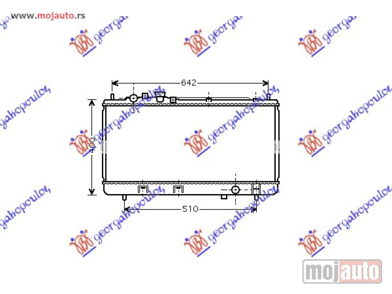 Glavna slika -  HLADNJAK MOTORA 1.3i 16V (+AC) (32.8x68.9) 00-03 Mazda 323 f 98-03 -dostupno - MojAuto