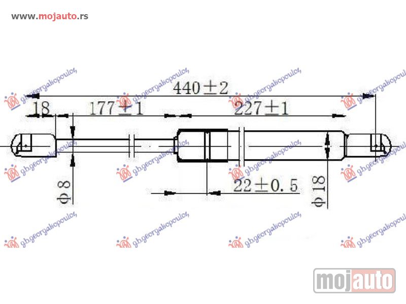 Glavna slika -  AMORTIZER GEPEK VRATA 5 VRATA/KARAVAN (440L-600N) Skoda fabia 99-07 -dostupno - MojAuto