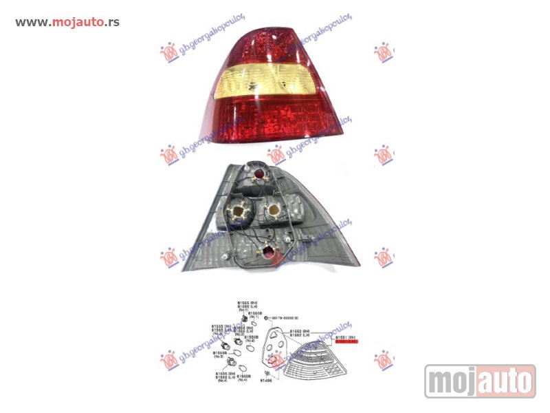 Glavna slika -  STOP LAMPA -2004 (KOITO TIP) (DEPO) Levo Toyota corolla (e 12) sdn 02-06 -dostupno - MojAuto