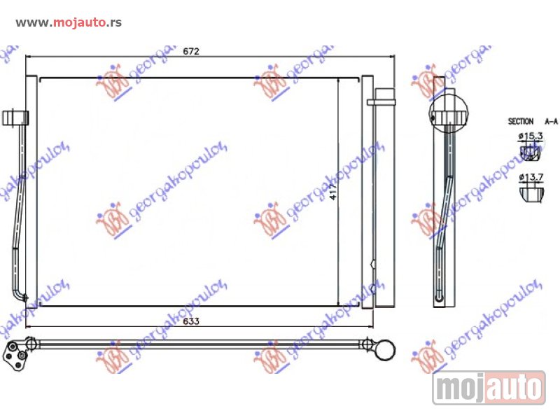 Glavna slika -  HLADNJAK KLIME BENZIN (587x420x16) Bmw series 7 (e65/66) 02-08 -dostupno - MojAuto