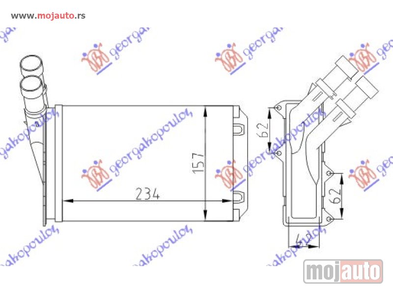 Glavna slika -  GREJAC KABINE (234x157) (TIP BEHR) Peugeot 306 96-99 -dostupno - MojAuto