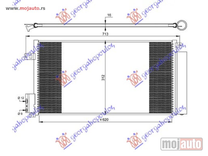 Glavna slika -  HLADNJAK KLIME BENZIN/DIZEL (627x29.5) Opel corsa d 06-15 -dostupno - MojAuto