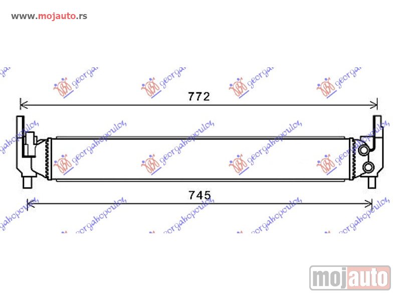 Glavna slika -  HLADNJAK MOTORA DODATNI 1.2/1.4 BENZIN (646x86x56) Vw polo 09-14 -nedostupno - MojAuto