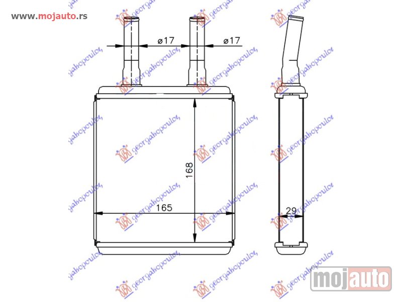 Glavna slika -  GREJAC KABINE (168x165) Hyundai accent h/b-l/b 03-05 -dostupno - MojAuto
