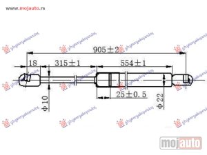 Glavna slika - AMORTIZER GEPEK VRATA (905L-730N) Opel vivaro 06-14 -dostupno - MojAuto