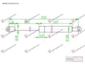 NOVI: delovi  AMORTIZER HAUBE (284L-720N) Bmw x3 (e83) 07-11 -dostupno