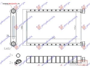 Glavna slika - GREJAC KABINE (143x250x26) (TIP DENSO) Bmw series 3 (e90/91) sdn/s.w. 08-12 -dostupno - MojAuto
