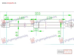 NOVI: delovi  AMORTIZER GEPEK STAKLA (355L-115N) Honda cr-v 02-07 -dostupno