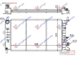 NOVI: delovi  HLADNJAK MOTORA 1.4/1.4i/1.6 (50x30) Ford escort 90-92 -dostupno