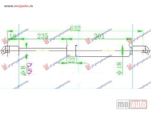 Glavna slika - AMORTIZER GEPEK VRATA (632L-490N) Peugeot 807 02-14 -dostupno - MojAuto
