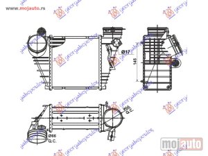 Glavna slika - HLADNJAK INTERKULERA 1.9 TDI (18.3x18.9x8.5) ASZ Vw golf iv 98-04 -dostupno - MojAuto