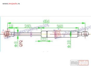 NOVI: delovi  AMORTIZER GEPEK VRATA KARAVAN (656L-400N) Citroen xsara 97-00 -dostupno