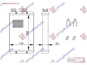 NOVI: delovi  GREJAC KABINE (205x138) Bmw series 3 (e46) sdn 99-02 -dostupno