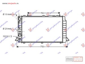 Glavna slika -  HLADNJAK MOTORA 1.6/2.0 BENZ / 1.9 Tdi (59.6x35.8x44) Audi 80 91-94 -nedostupno - MojAuto