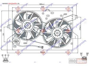 NOVI: delovi  VENTILATOR (DUPLI) KOMPLET (BENZIN/DIZEL) (+AC) Ford mondeo 00-07 -dostupno
