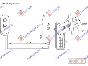 NOVI: delovi  GREJAC KABINE (234x157x42) Vw passat 89-93 -dostupno
