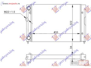 NOVI: delovi  HLADNJAK MOTORA 1.4/1.6 (43x32) Vw golf iii 92-98 -dostupno