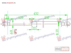 NOVI: delovi  AMORTIZER GEPEK VRATA (431L-600N) Renault megane h/b - s.w. 08-14 -dostupno
