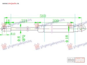 Glavna slika -  AMORTIZER GEPEK VRATA 5 VRATA (559L-290N) Seat ibiza 08-12 -dostupno - MojAuto