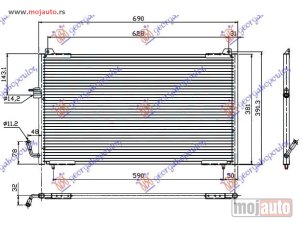NOVI: delovi  HLADNJAK KLIME BENZIN/DIZEL (650x380) 99- Peugeot 406 sdn 96-05 -dostupno