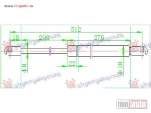 NOVI: delovi  AMORTIZER GEPEK VRATA KARAVAN (513L-460N) Hyundai i30 07-12 -dostupno