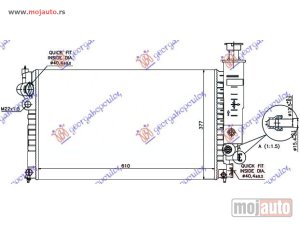 NOVI: delovi  HLADNJAK MOTORA 1.4/2.0CC (+/-AC) (61x37.7) Peugeot 405 93-95 -dostupno