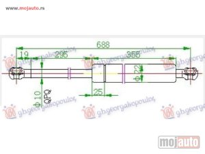 NOVI: delovi  AMORTIZER GEPEK VRATA (690L-630N) Renault kangoo 98-03 -dostupno