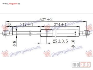 NOVI: delovi  AMORTIZER GEPEK VRATA -07 (536L-410N) Nissan x-trail 01-14 -dostupno