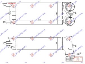 NOVI: delovi  HLADNJAK INTERKULERA 1.6 THP BENZIN (300x150x80) Citroen c5 08-16 -dostupno