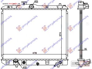 NOVI: delovi  HLADNJAK MOTORA (AUTO) (375x500x16) Opel agila 08-14 -dostupno