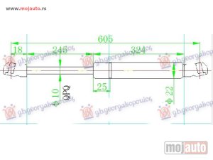 NOVI: delovi  AMORTIZER GEPEK VRATA (605L-670N) Ford s-max 07-11 -dostupno