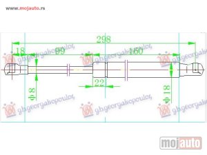 NOVI: delovi  AMORTIZER HAUBE (298L-400N) Audi a1 10-14 -dostupno