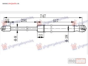 NOVI: delovi  AMORTIZER HAUBE (746L-200N) Audi a3 3d/sportback 12-16 -dostupno