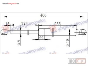 NOVI: delovi  AMORTIZER GEPEK VRATA 3/5 VRATA (467L-455N) Bmw series 1 (f21/20) 3/5d 11-15 -dostupno