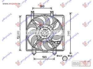 NOVI: delovi  VENTILATOR KOMPLET (2.5 TURBO) (342mm) (2 PIN) Subaru impreza 08-14 -dostupno