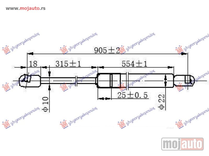 Glavna slika -  AMORTIZER GEPEK VRATA (905L-730N) Opel vivaro 06-14 -dostupno - MojAuto