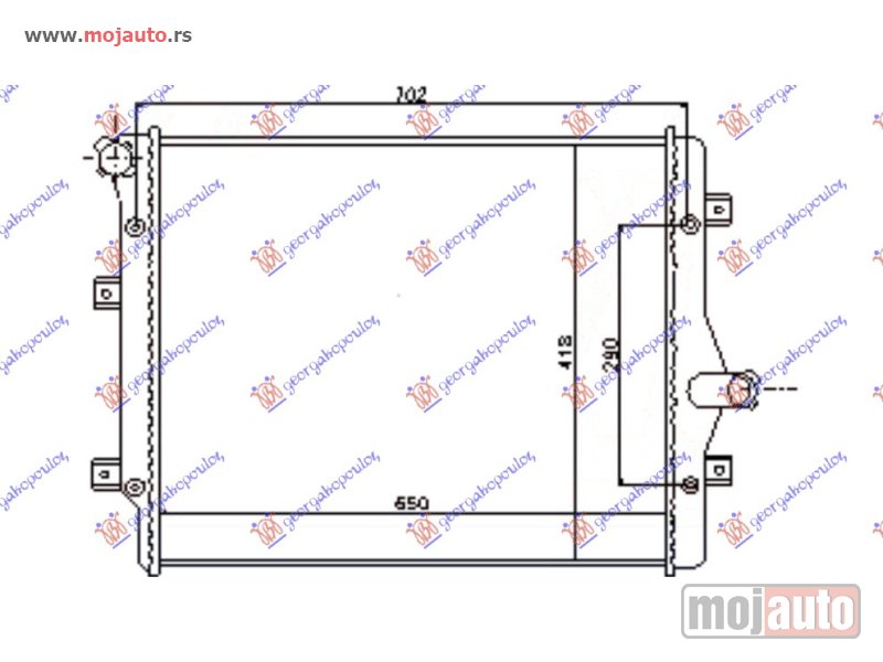 Glavna slika -  HLADNJAK MOTORA 2.0 TFSi BENZIN - 2.0 TDi DIZEL (650x450) (MAHLE BEHR) Vw caddy 04-10 -dostupno - MojAuto