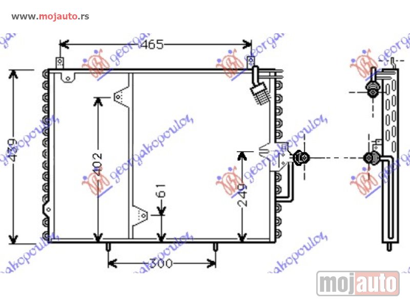 Glavna slika -  HLADNJAK KLIME 2.0/2.2i/16V (540x398) Mercedes e class (w124) 93-95 -dostupno - MojAuto