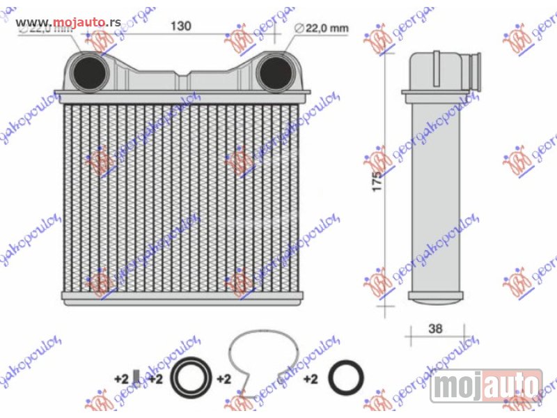 Glavna slika -  GREJAC KABINE ZADNJI (131x166x32) Mercedes ml (w164) 05-11 -dostupno - MojAuto