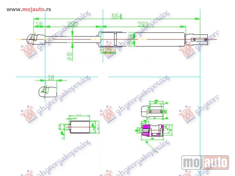Glavna slika -  AMORTIZER HAUBE (590L-330N) Levo Mercedes ml (w164) 05-11 -dostupno - MojAuto