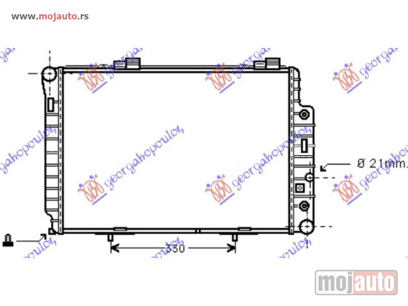 Glavna slika -  HLADNJAK MOTORA 2.0/2.3 BENZIN &SLK KOMPRESSOR (MAN/AUTO) (+AC) (61x42) Mercedes e class (w210) 96-99 -dostupno - MojAuto