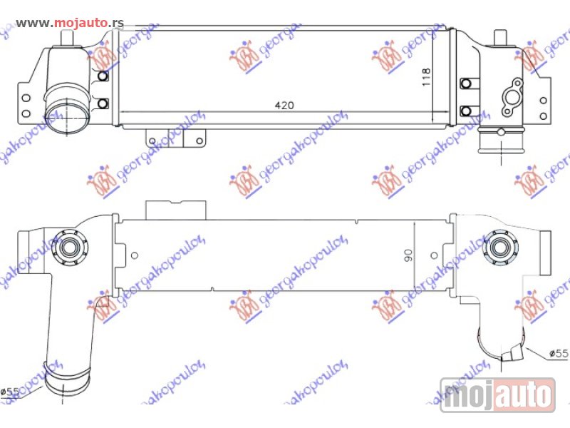 Glavna slika -  HLADNJAK INTERKULERA 2.5 CRDi (420x120x90) 06- Kia sorento 02-09 -dostupno - MojAuto
