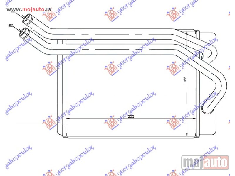 Glavna slika -  GREJAC KABINE (205x166) Hyundai santa fe 00-05 -dostupno - MojAuto