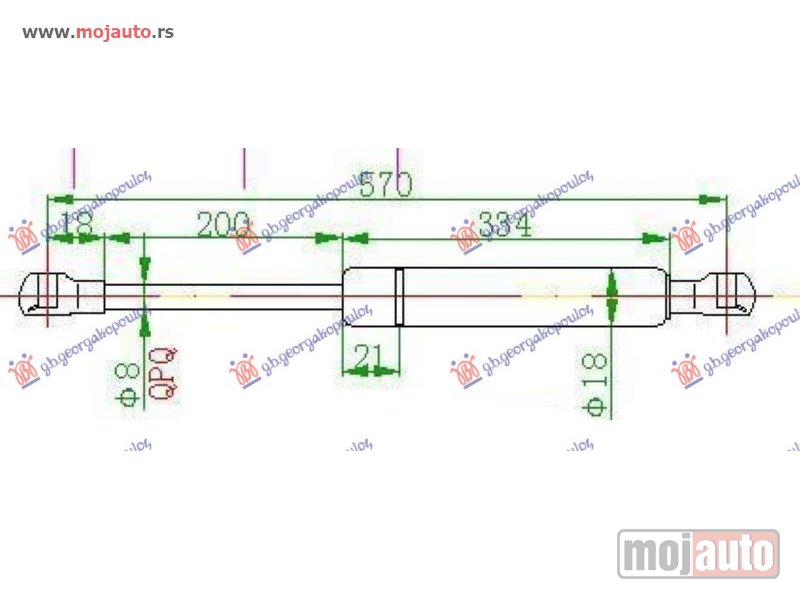 Glavna slika -  AMORTIZER GEPEK VRATA (570L-630N) Hyundai matrix 01-08 -dostupno - MojAuto