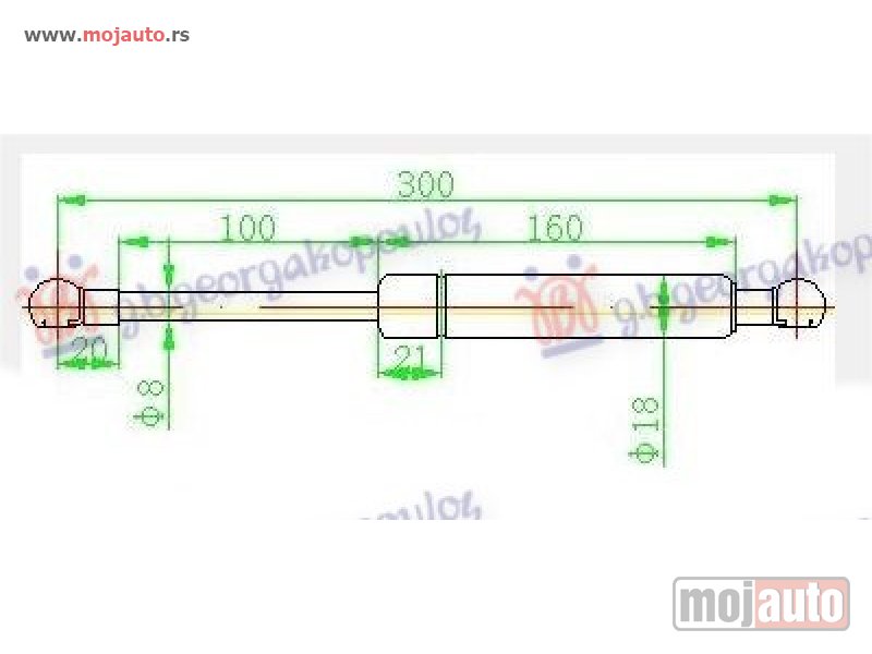 Glavna slika -  AMORTIZER GEPEK VRATA (300L-420N) Renault megane sdn 96-98 -dostupno - MojAuto