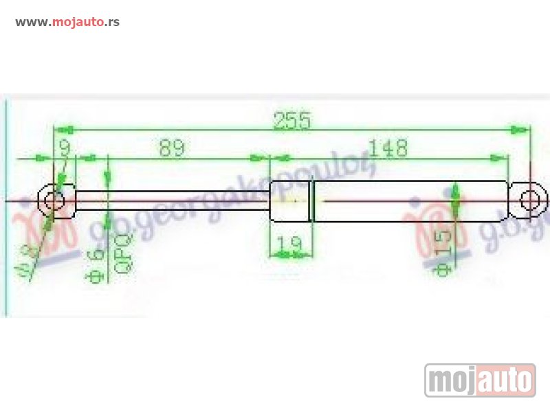 Glavna slika -  AMORTIZER HAUBE (255L-350N) Bmw series 3 (e30) 83-87 -dostupno - MojAuto