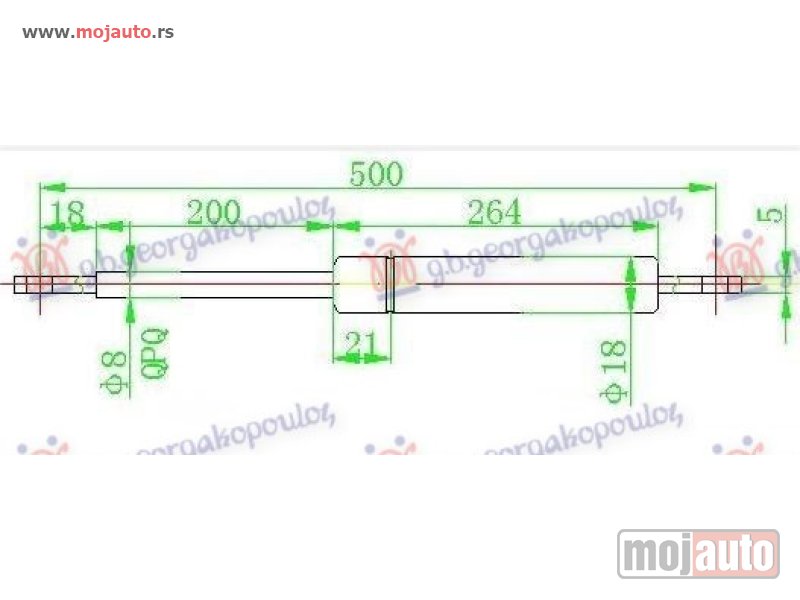 Glavna slika -  AMORTIZER GEPEK VRATA (CABRIO) (500L-150N) Bmw series 3 (m40) 88-90 -dostupno - MojAuto
