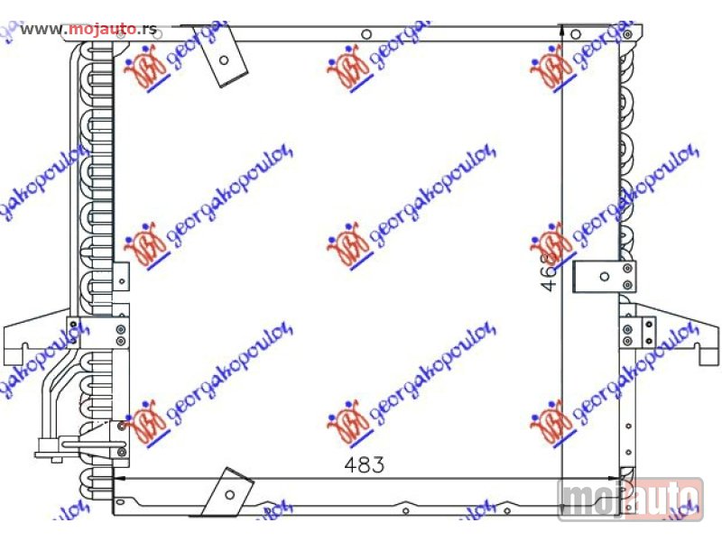 Glavna slika -  HLADNAK KLIME BENZIN - 2.5TD (+/-AC) (470x432x25) (MAHLE BEHR) Bmw series 3 (e36) compact 94-98 -nedostupno - MojAuto